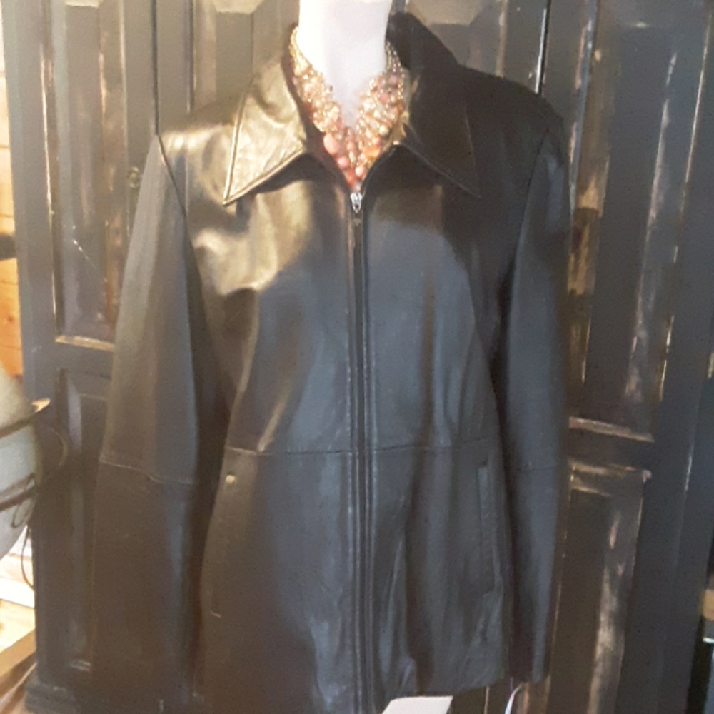 Leather blazer Jones New York size extra large